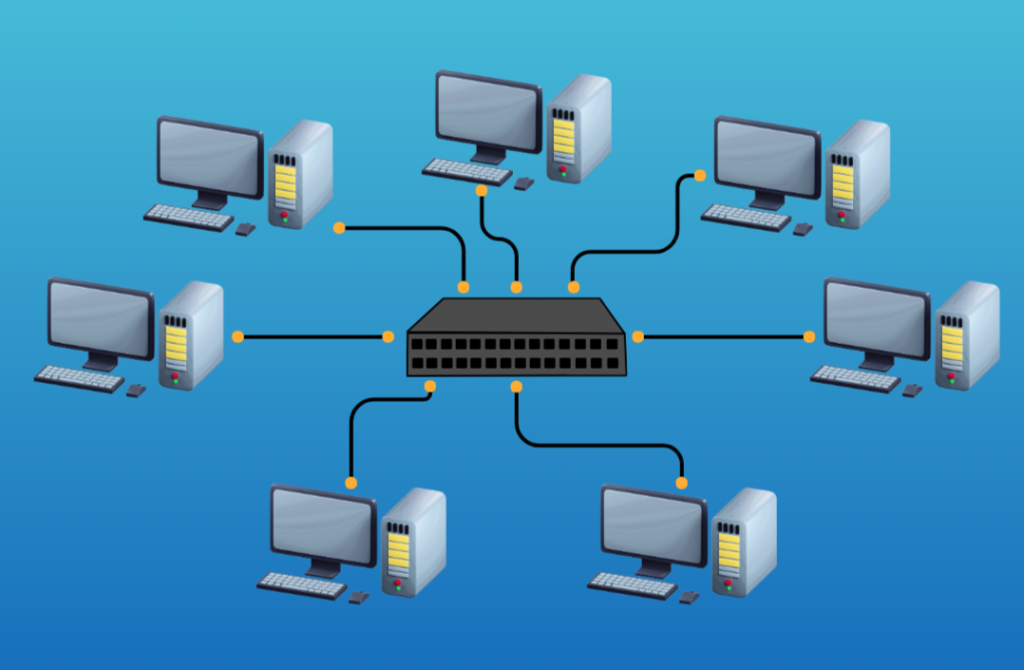 Diagram Showing Local Area Network type of Computer Networking